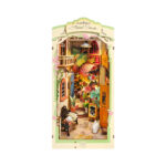 Robotime Rolife Floral Corner Book Nook 3D Wooden Toys for Wife Girls Home Book Shelf Decoration DIY Model Gifts for Family