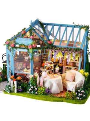 Cutebee Rose Garden Tea House DIY Dollhouse Kit